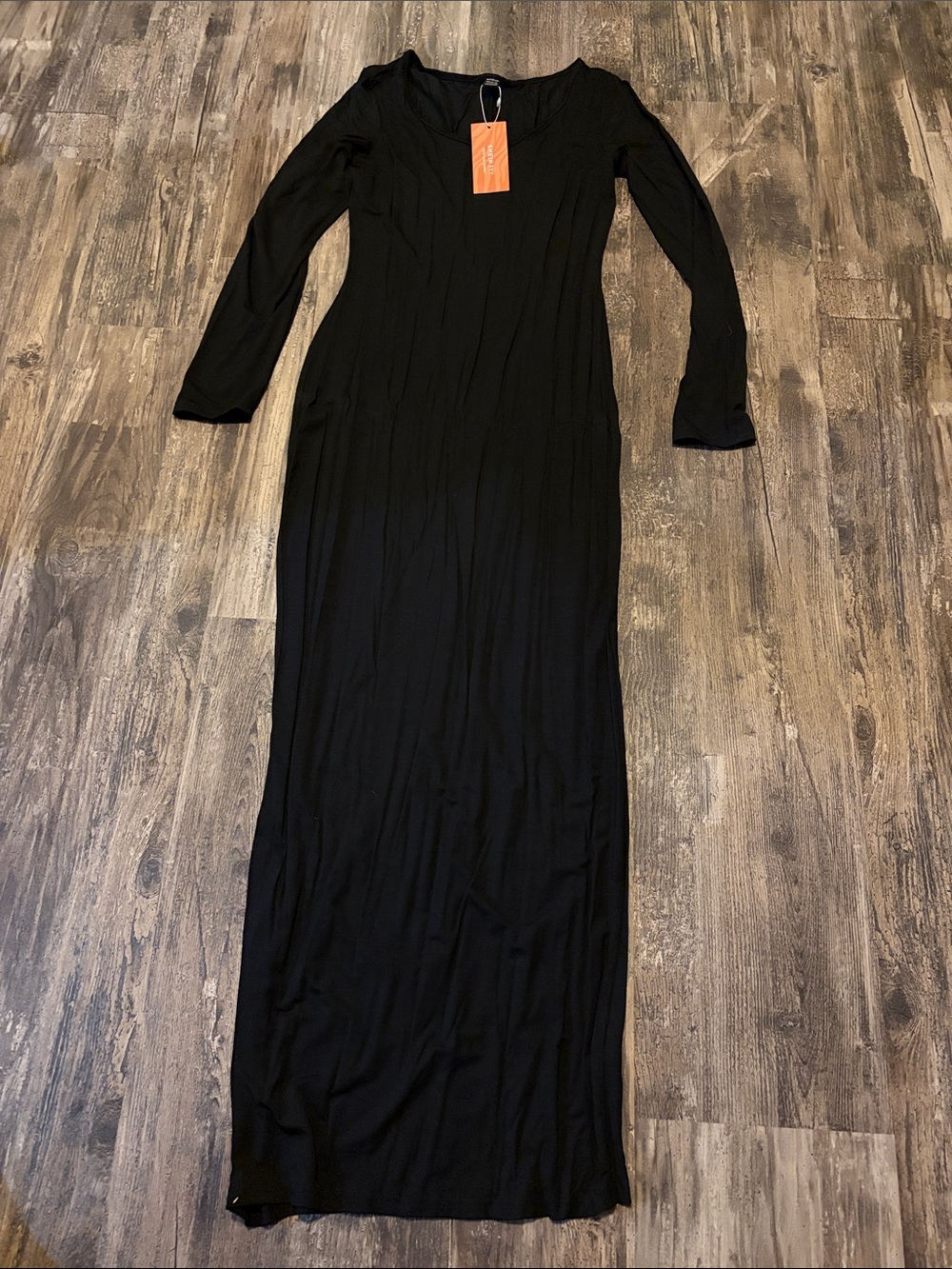 Classic Black Long Sleeve Maxi Dress